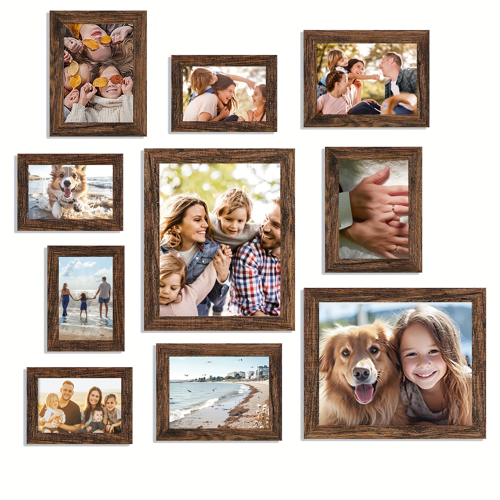 Set of 10 Picture Frames with Shatter-Resistant Glass - Gallery Wall Frame Set with Two 8X10, Four 5X7 And Four 4X6 Frames - Signature Collection