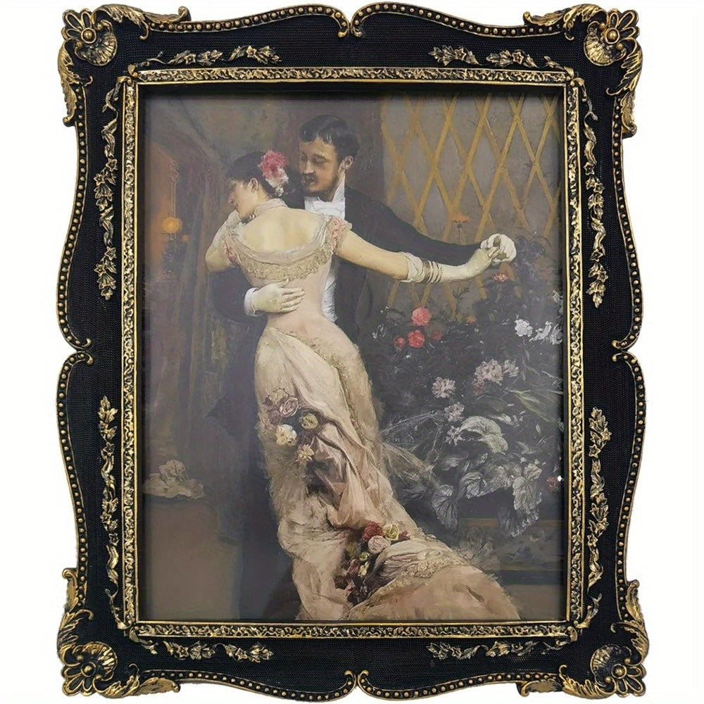 8×10 Picture Frame, Vintage Antique Picture Frames with Glass Front Ornate Black Photo Frames with Mat Home Decor Bedroom Display Stand (8×10 inch, Black)