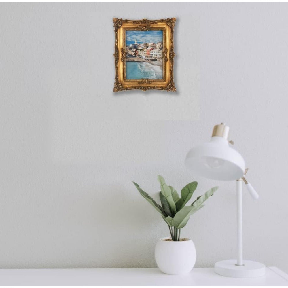 8×10 Vintage Picture Frame, Ornate Bronze Photo Frames with Mat Antique Golden Picture Frames with Glass Front for Tabletop Wall Hanging (8×10 inch, Bronze Gold)