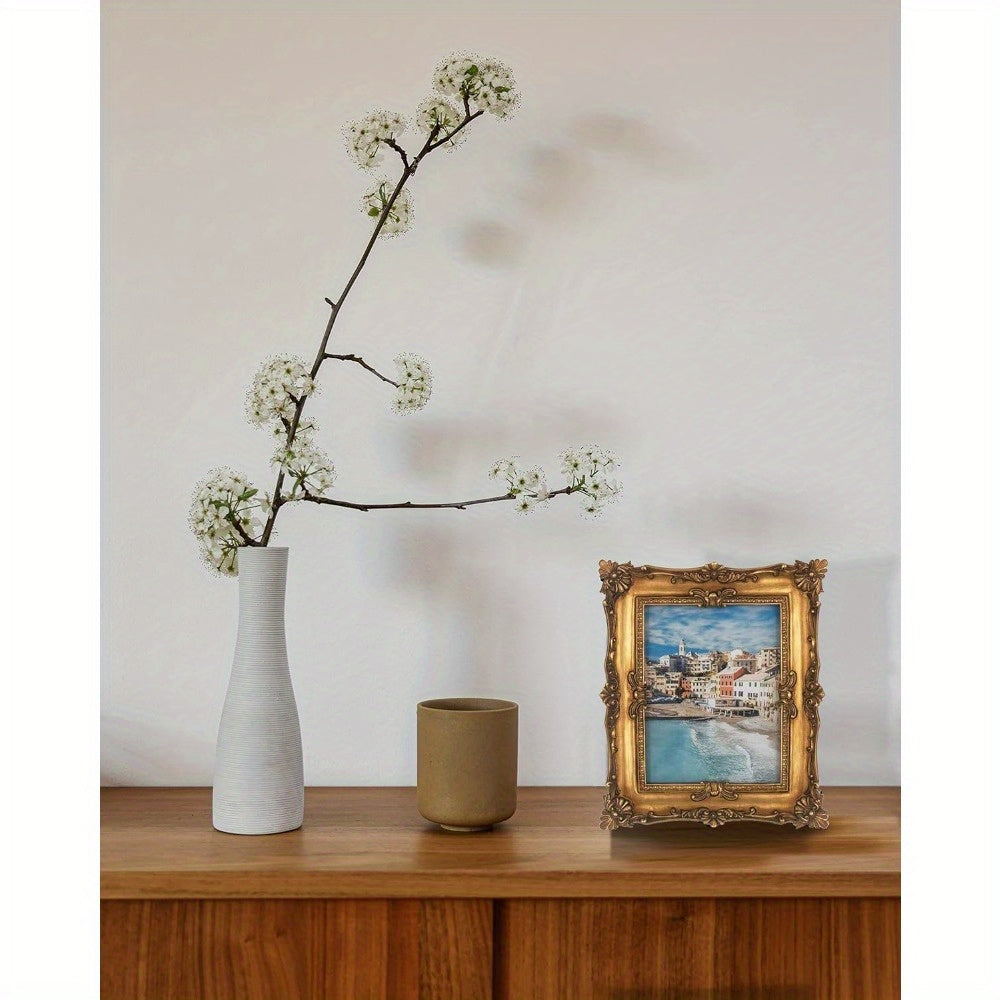 8×10 Vintage Picture Frame, Ornate Bronze Photo Frames with Mat Antique Golden Picture Frames with Glass Front for Tabletop Wall Hanging (8×10 inch, Bronze Gold)