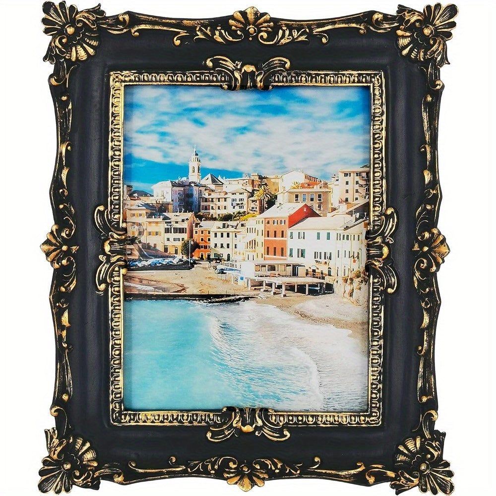 8×10 Vintage Picture Frame, Ornate Bronze Photo Frames with Mat Antique Golden Picture Frames with Glass Front for Tabletop Wall Hanging (8×10 inch, Bronze Gold)