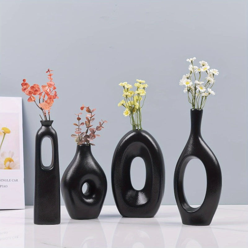 12pcs White Ceramic Vases, Bohemian Style Vases, Suitable for Banquets, Parties, Festivals, Weddings, Homes, Restaurants, Table Decorations, Aesthetic Rooms, Four Seasons Decorations, Christmas And Other Holiday Gifts