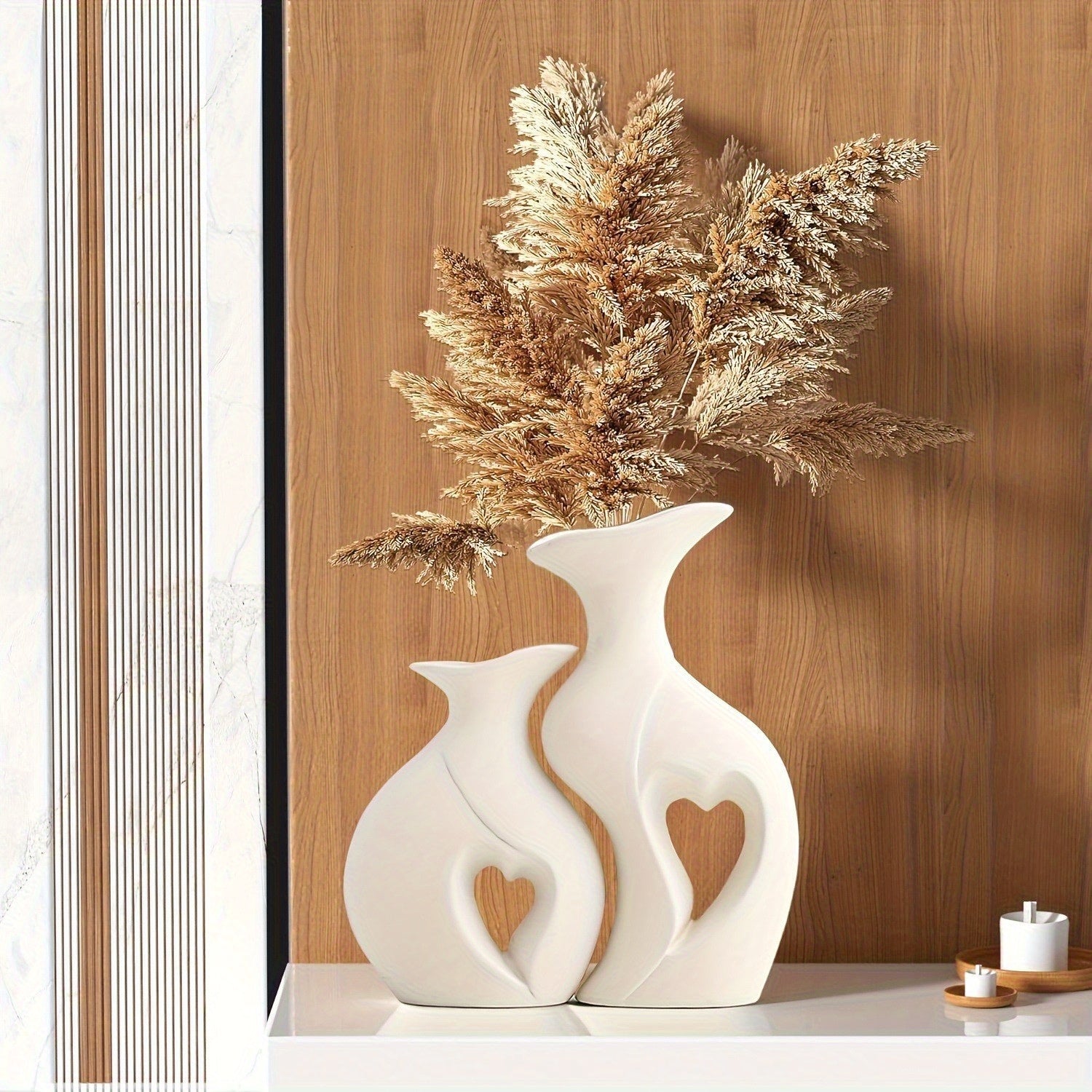 Luxury Resin Ornament Premium Light Luxury Resin Ornament | Ins Style Creative White\u002FBlack Minimalist Home Decor Vase for Living Room, Bocage Decoration Craft - New Home Furnishings