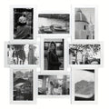 4x6 Photo Collage Frame, 18 x 18 Inch 9 Opening Collage Picture Frames - Displays Four 4x6 and Five 6x4 Inch Photos, Durable Frame Construction with Real Glass, Family Photo Frames Decor - Ideal Gift for Merry Christmas, Wall Hanging or Tabletop