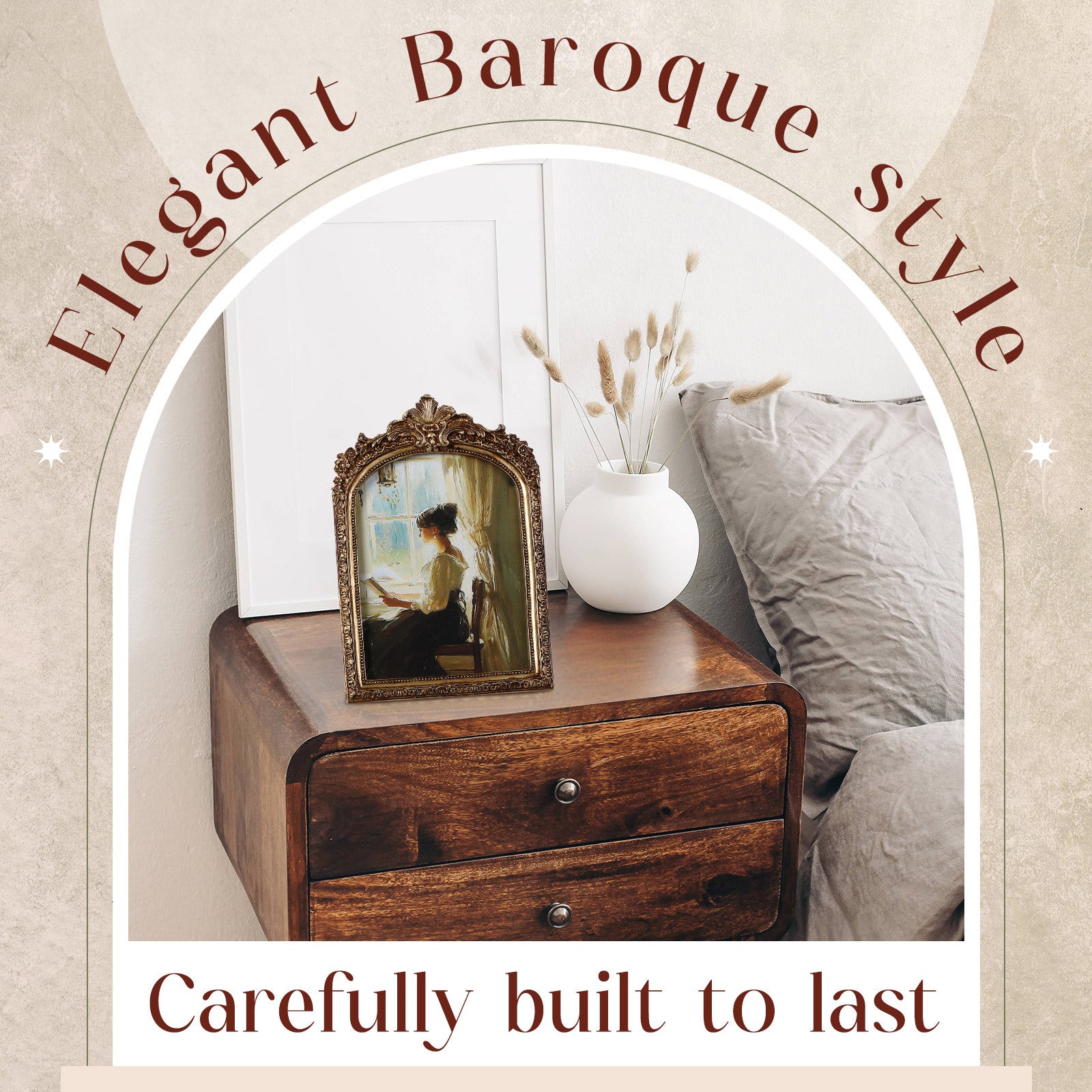 3pcs Pcs Vintage vintage Baroque Ornate Golden Arched Photo Frames with Glass Front Suitable for 4x6, 5x7, 6x8 Photos - Tabletop or Wall-Mountable Picture Frames for Home Decor, Weddings, for home Decor Gifts (Elegant)