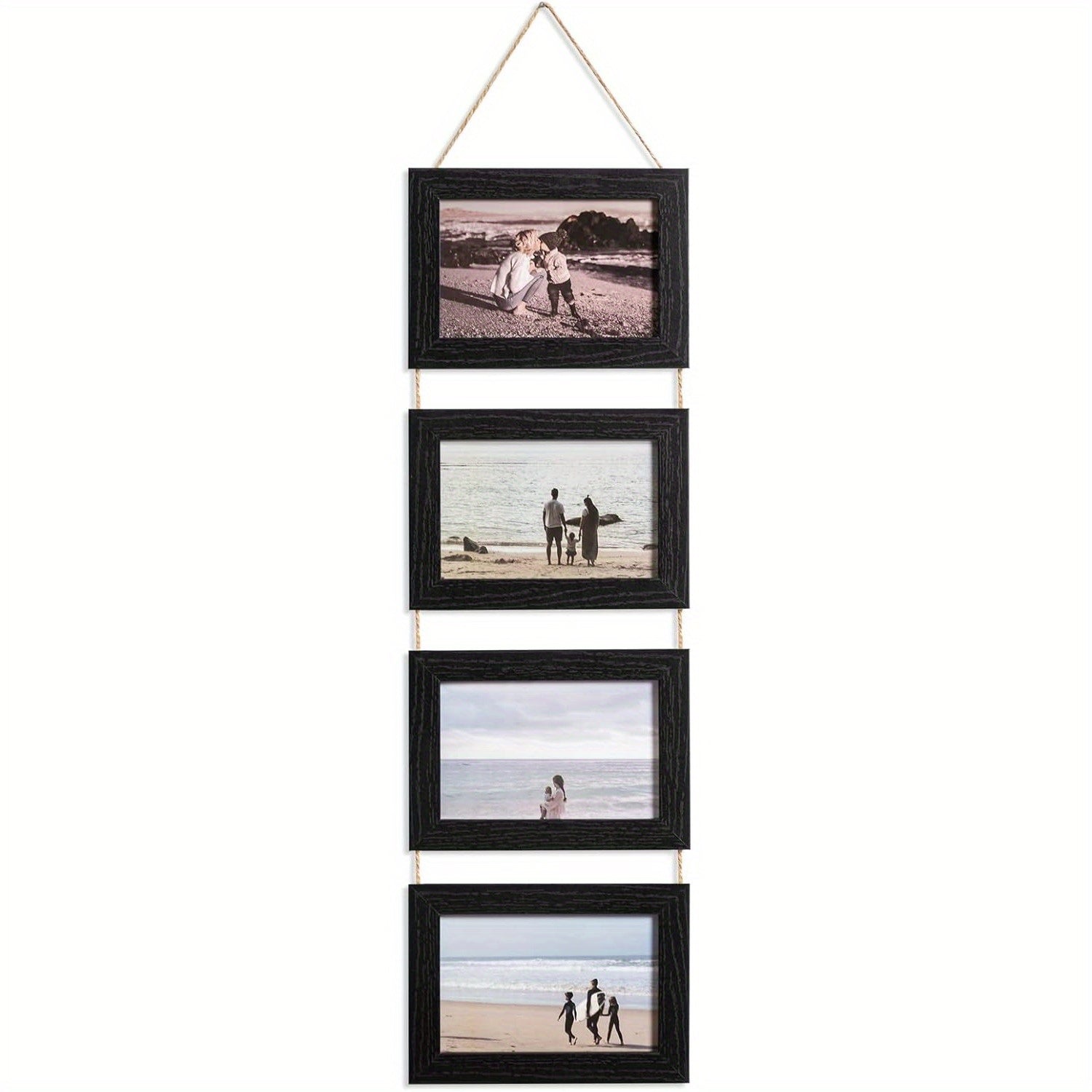 2 Pack Vintage Hanging Picture Frames with Real Glass Panels - Foldable Wall Photo Display Frame Suitable for 4 Photos, Vertical Rectangular Wall-Mounted Picture Frame for Decor, Easy Installation & Space-Saving Photo Showcase
